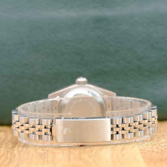 ROLEX DATEJUST GRAY INDEX DIAL 18KW GOLD FLUTED STEEL JUBILEE WATCH 26 MM 69174 - Picture 8 of 10